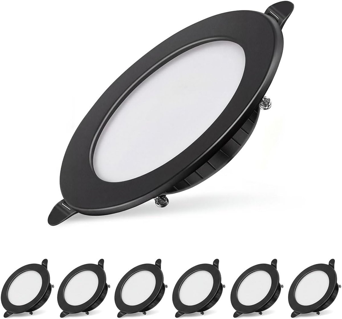 Inbouwspot 230V dimbaar (2700K-zwart-6Pack)