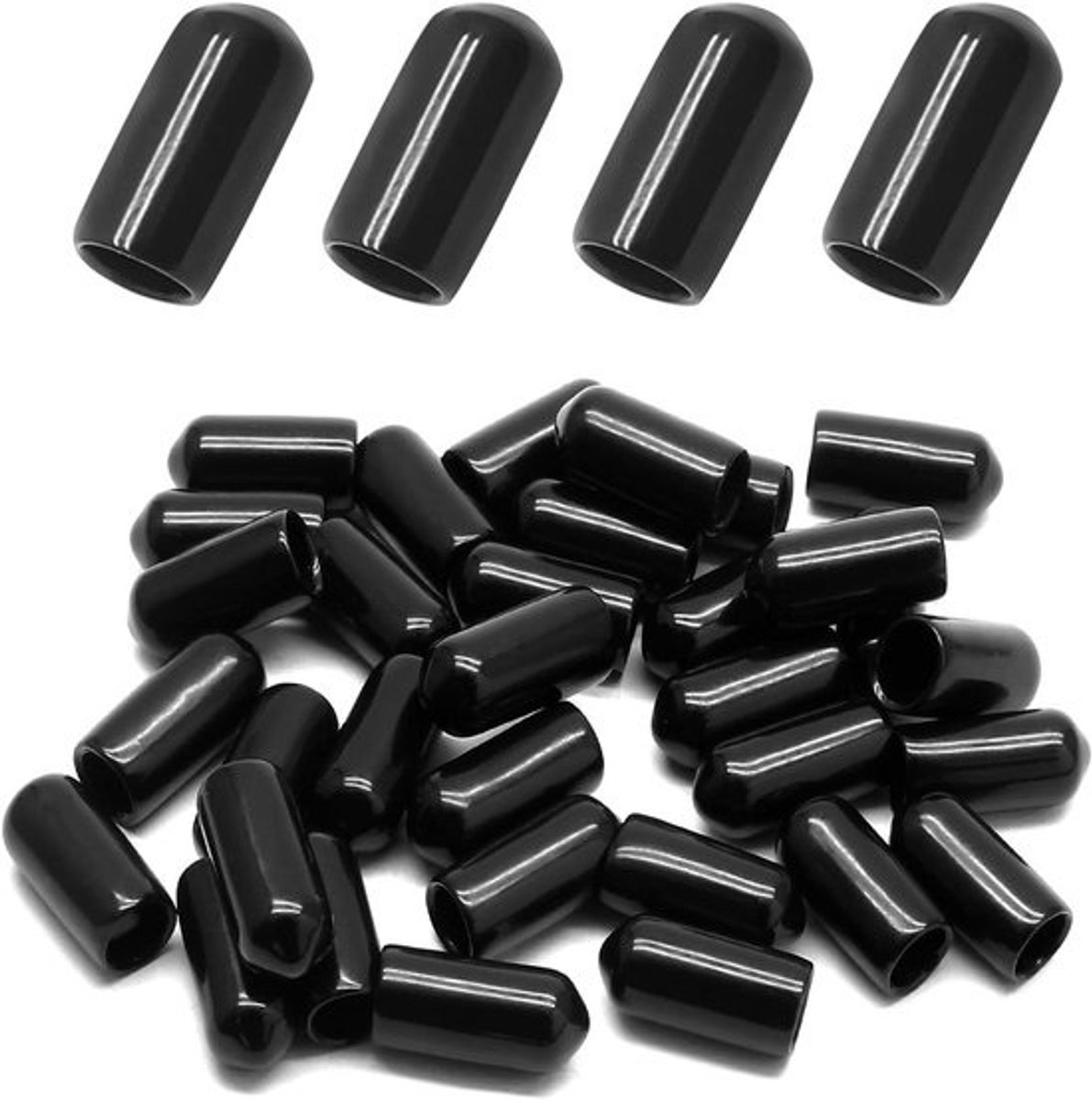 Rubberen Doppen - Vinyl Caps - Buizen Afsluiten - Flexibel Materiaal - 60 Stuks - Zwart