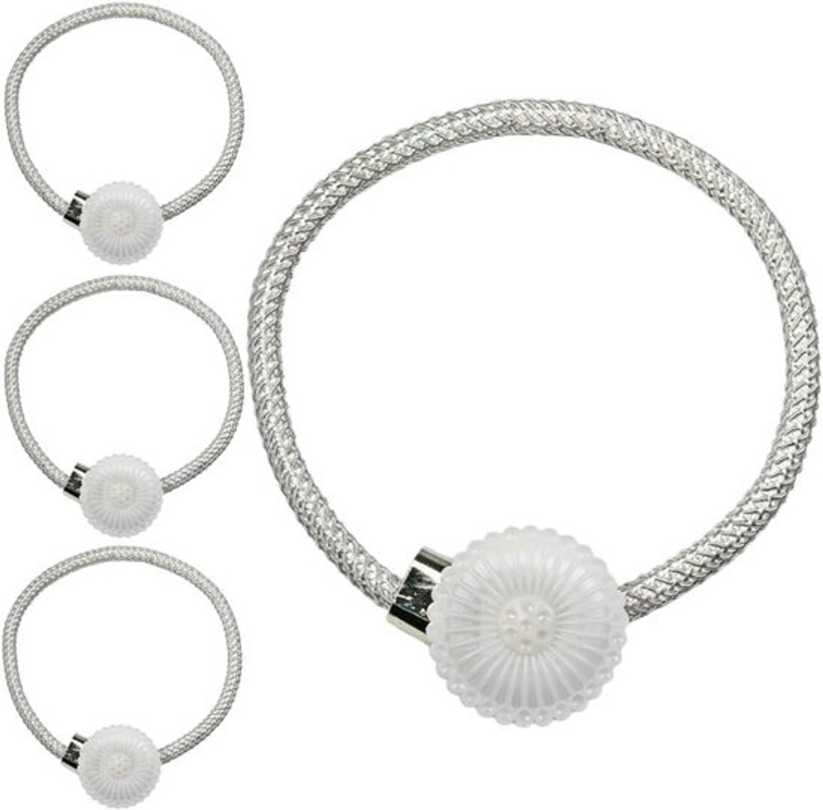 Gordijn Tiebacks - Gordijnbanden - Gordijnen Vasthouden - Geen Installatie Nodig - 525 cm - Wit