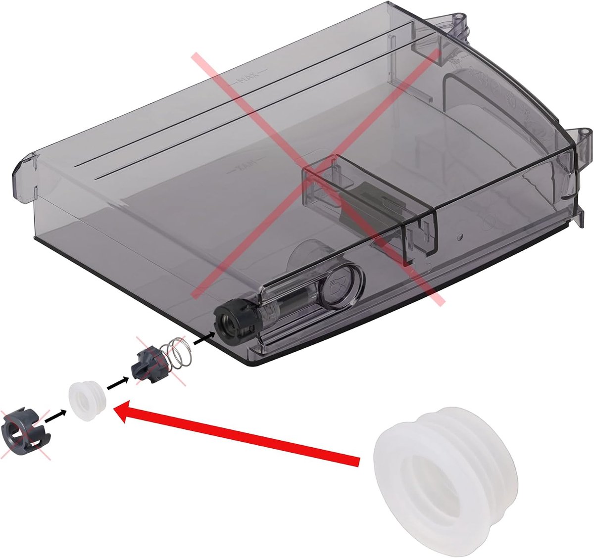 1x Lipdichtring voor DeLonghi ECAM & ESAM watertank waterreservoir zoals 5313231691, 5313235921