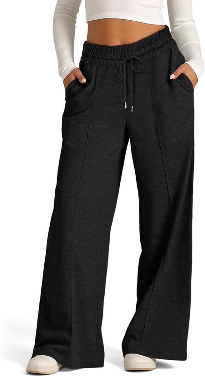 Sportbroek voor dames, joggingbroek, recht, casual, effen, met zakken, vrijetijdsbroek voor hardlopen, fitness, training, yoga (meerkleurig, S-XXL)