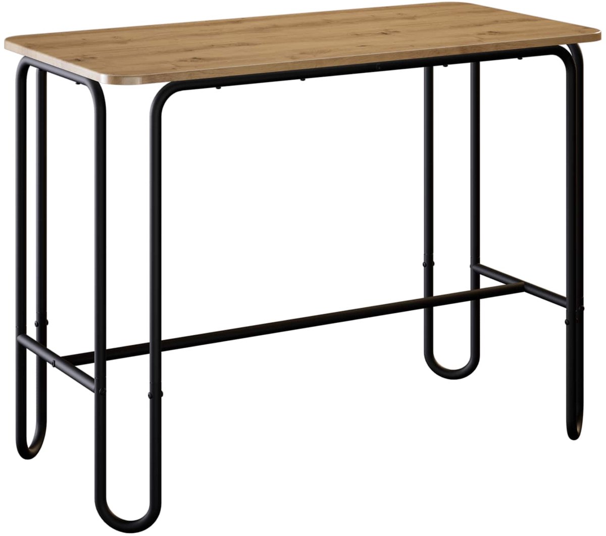 vidaXL Eettafel - 100 - x - 50 - x - 75 - cm - Bewerkt - hout - Artisanaal - eiken Artisanaal eiken