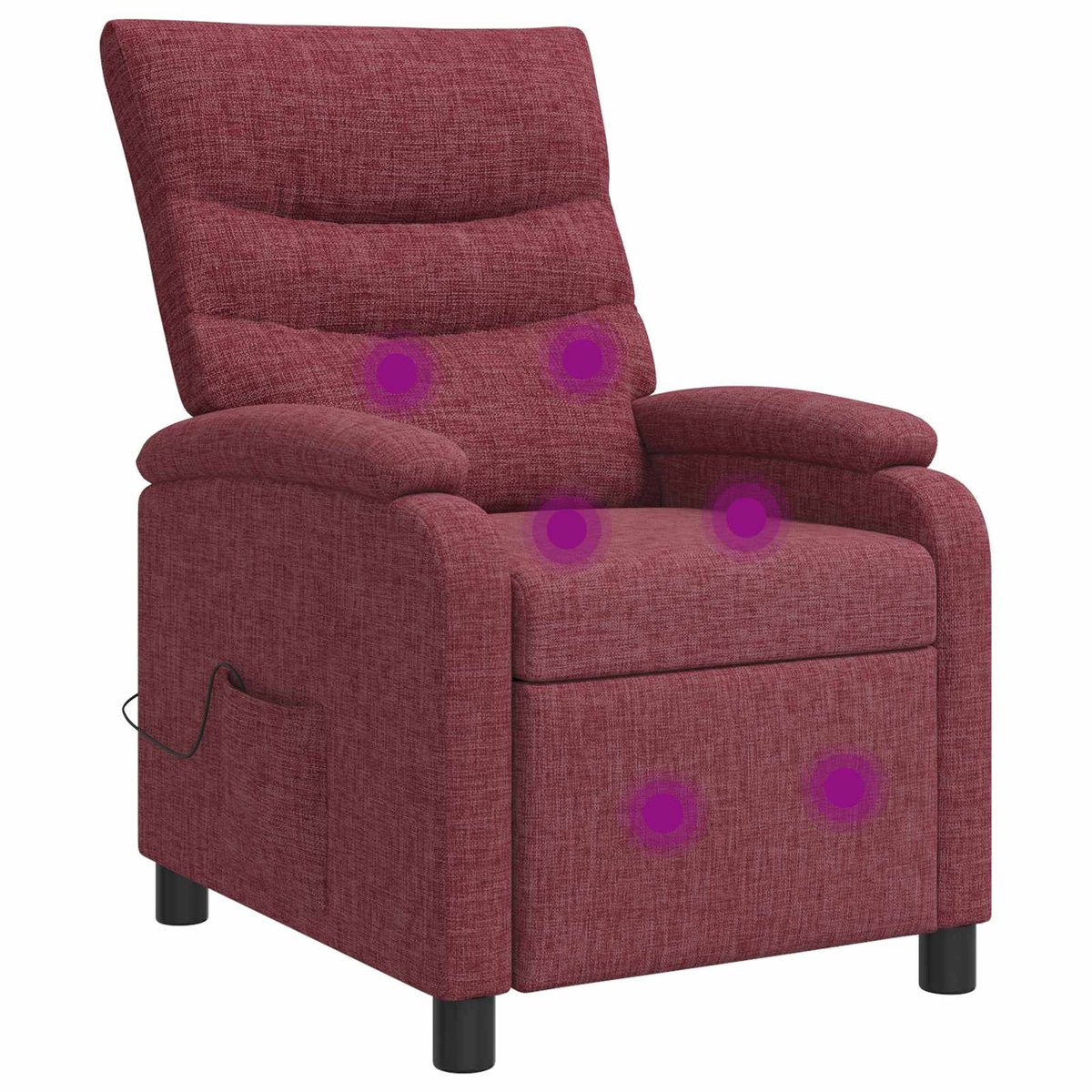 vidaXL Massage - Relaxstoel - Wijnrood - Stof