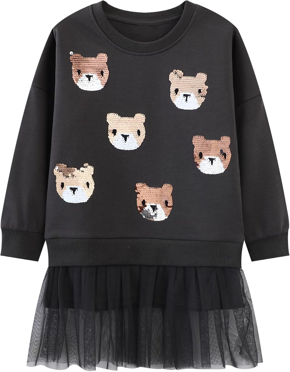 Sweatshirt Meisjes Kinderen Lange Mouwen Pullover Katoen Casual Jumper Eenhoorn Regenboog Pailletten Borduurwerk Kinderkleding Ronde Hals Lente Herfst Trui Tops voor Peuter Leeftig 2-7 Jaar
