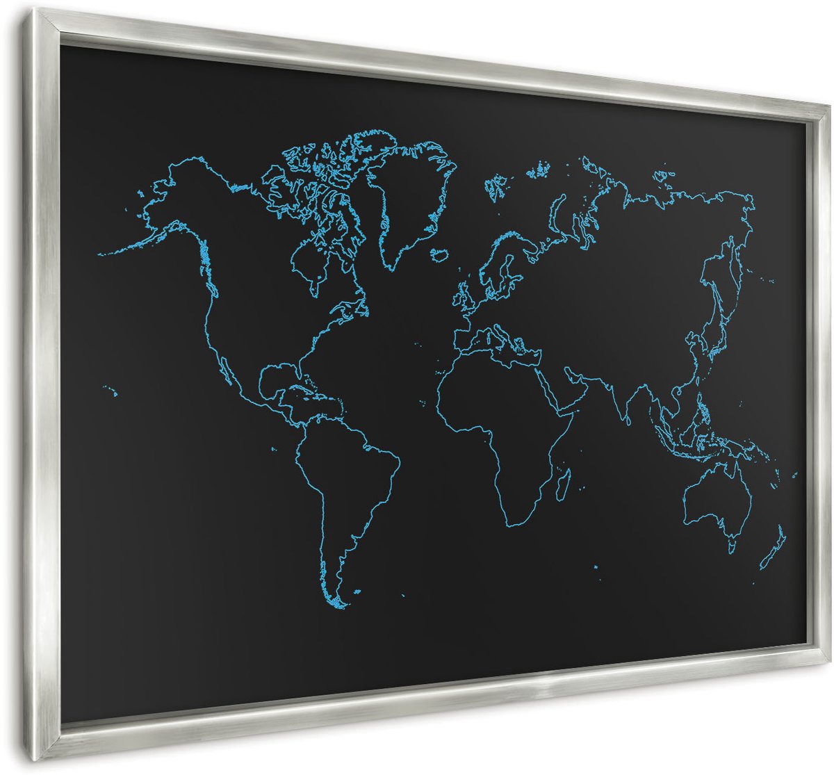 WallMuralia - Magneetbord voor aan de muur - 60x40cm - Magnetisch bord van metaal - Ingelijst magneetbord decoratief Magnetisch bord voor reismagneten -