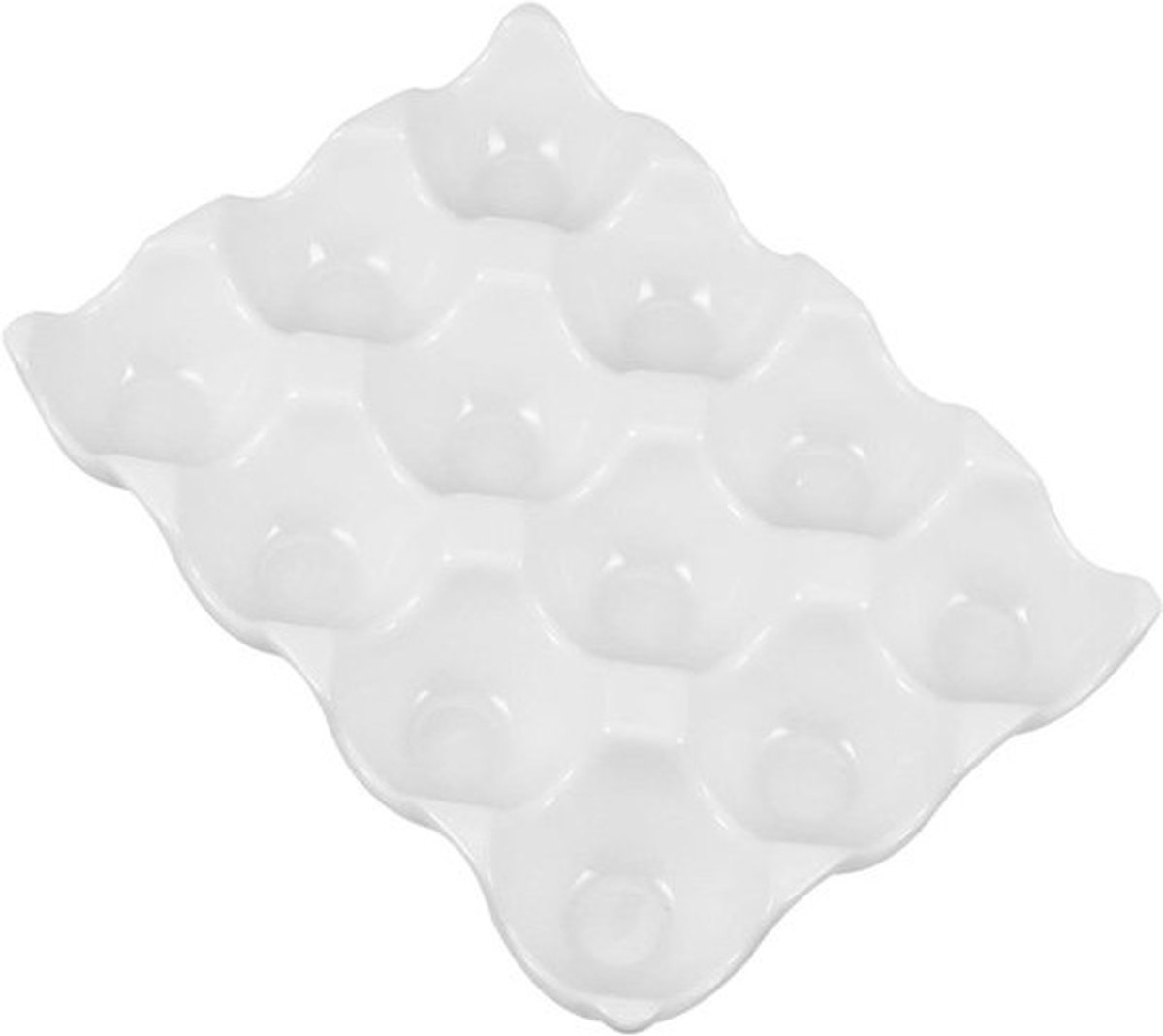 Eierhouder Koelkast - Eierrek Keramiek - Eieren Opslaan - Stapelbaar Ontwerp - 19.5 cm - Wit