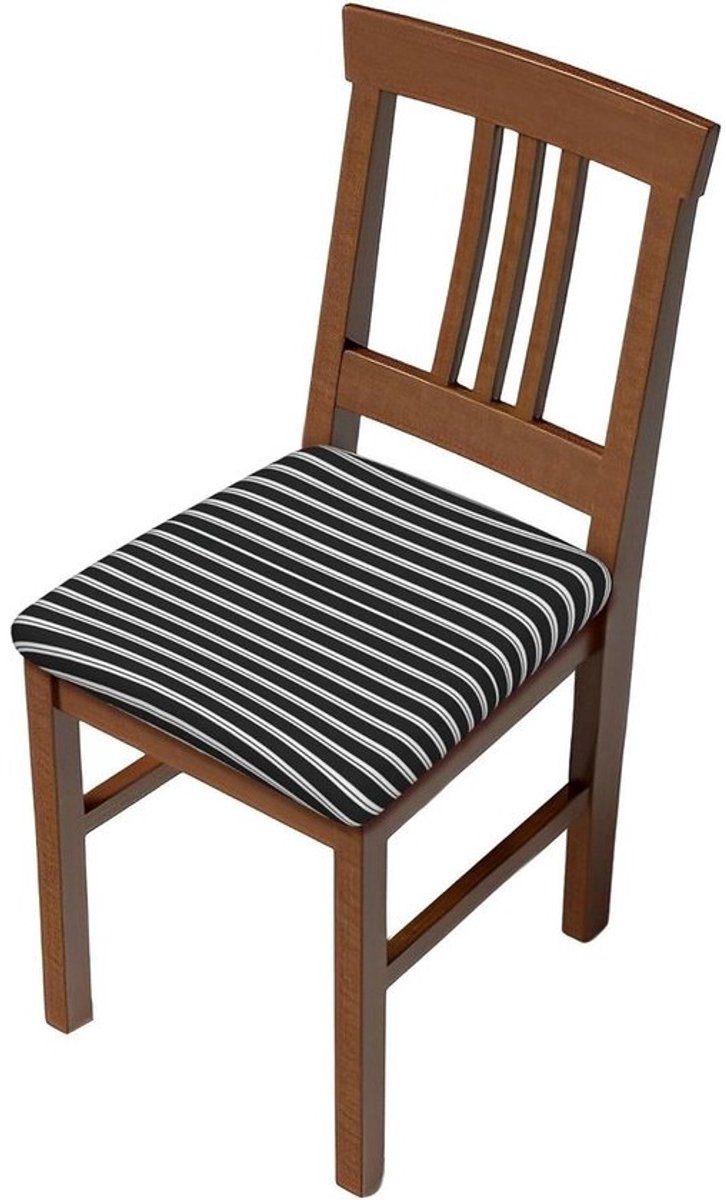 Stoelhoezen Set - Zitkussenhoezen Eetkamer - Stoelen Beschermen - Rekbare Stof - 35-48 cm - Gestreept