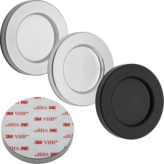 Zilver geanodiseerd Ø 70 x 10 mm zelfklevend (3M VHB) Meubelgreep inox schaalgreep voor glasdeuren & kamerdeuren Glasdeurgreep voor vastlijmen door van SOTECH — afbeelding 4