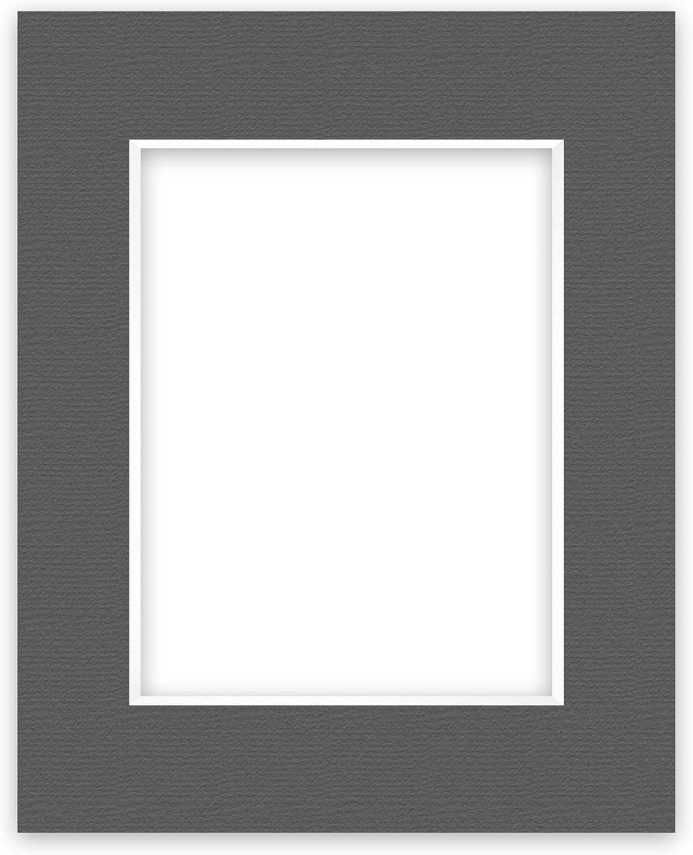Nielsen Conservation Passepartout karton 1,5 mm | buitenformaat 24x30 cm voor beeldformaat 15x20 cm | grafietgrijs (donkergrijs) | gestructureerd oppervlak