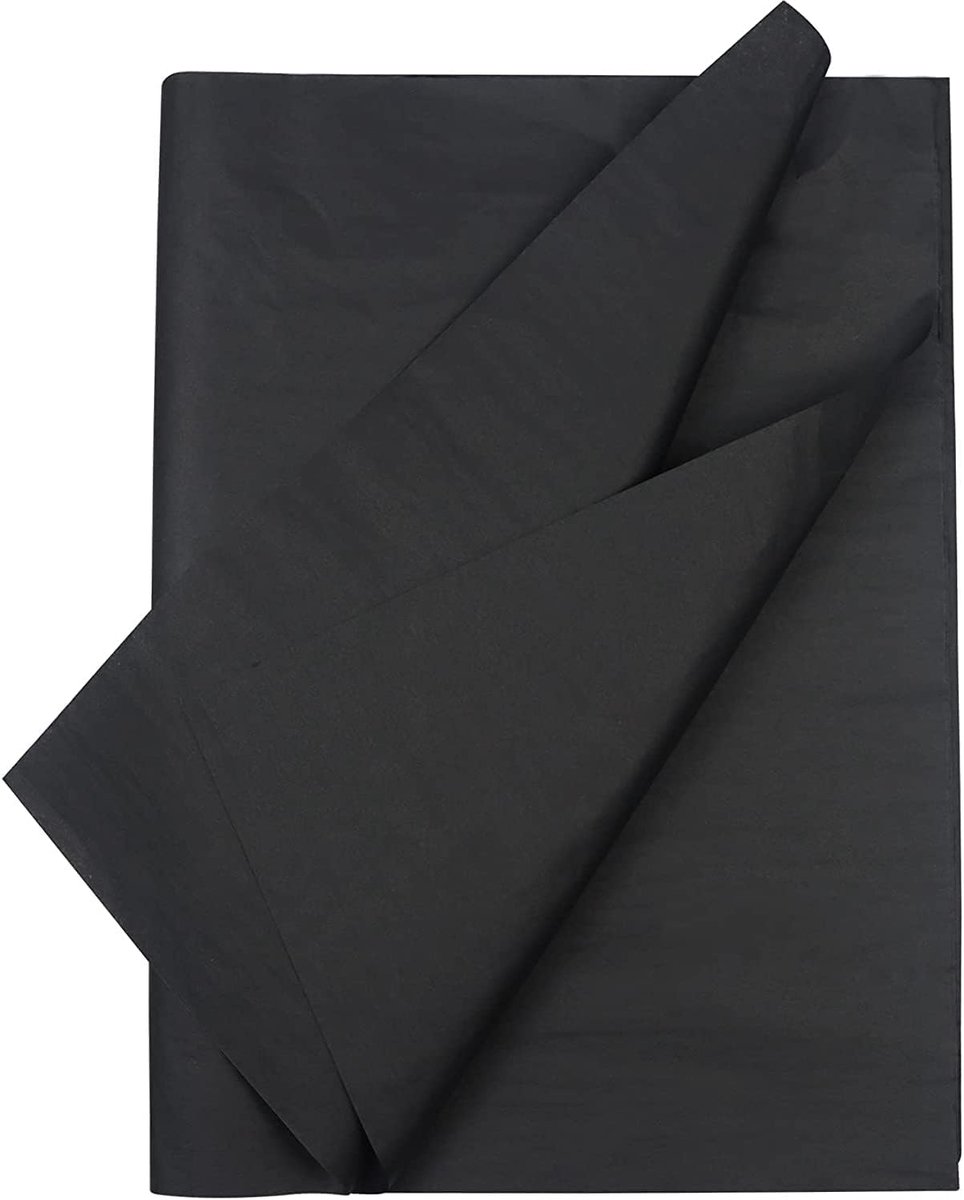 100 vellen 19,7 x 13,8 inch tissuepapier geschenkverpakking voor geschenkzakken, verjaardagsfeestje, bruiloft, doe-het-zelf ambachten (zwart)