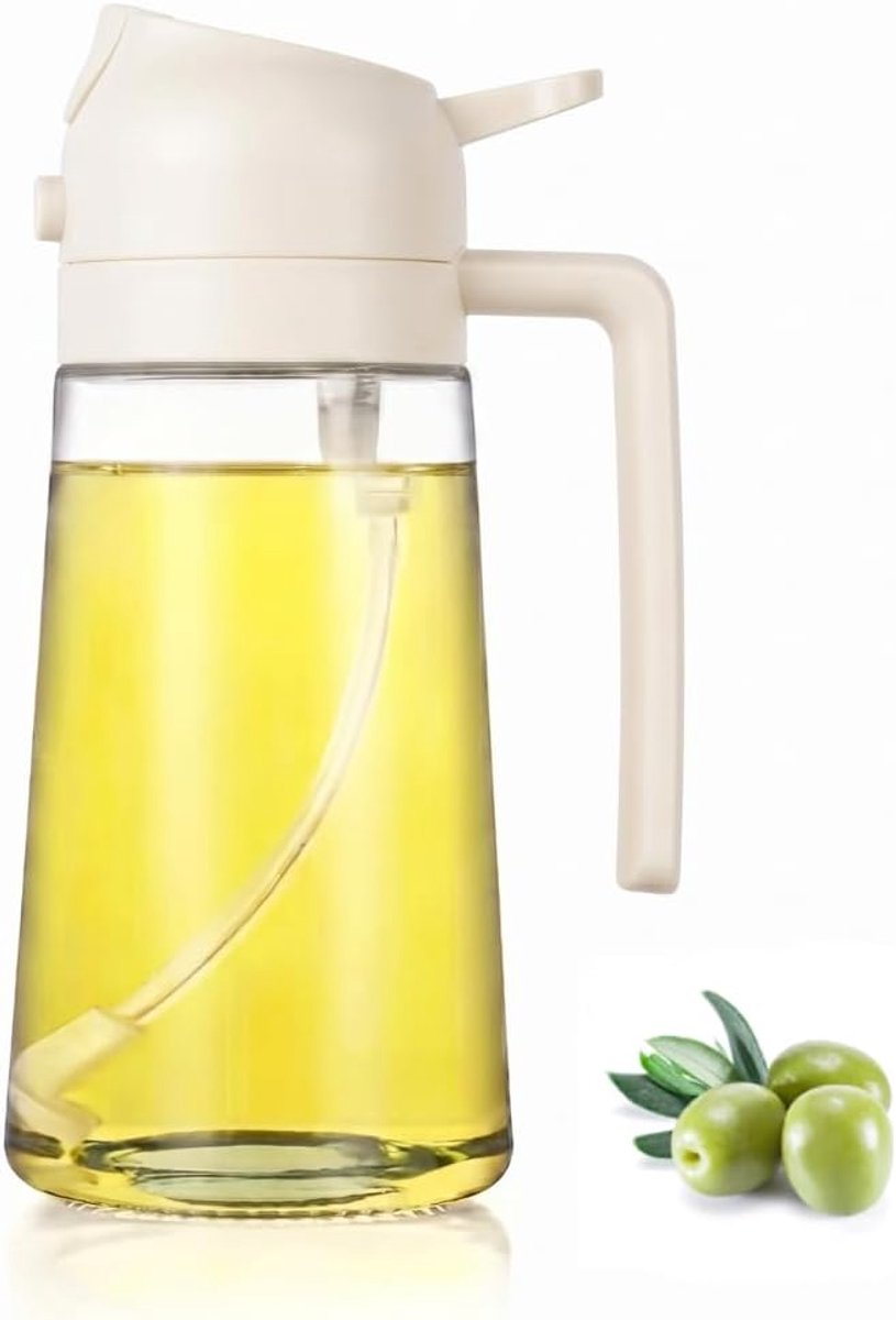 2-in-1 Olijfolie Sprayer & Dispenser Crème - 470 ml