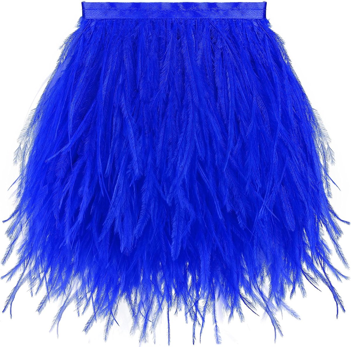 Veren trim - 2 meter 12,7 - 17,8 cm veren pony voor doe-het-zelf naaien kleding, sieraden, latijnse jurk, bruiloft thuis feest (koningsblauw)