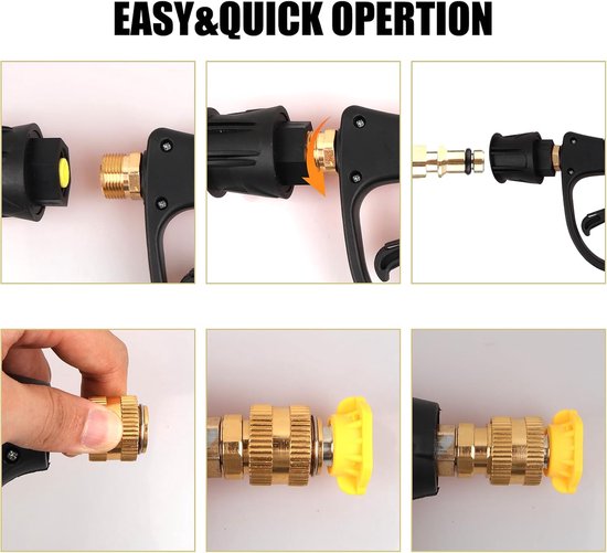 Banks Hogedrukreiniger, pistool, 4350 psi, hogedrukreiniger, pistool met 5 M22 sproeikoppen, kortstraalpistool, autowas (M22 14 mm), snelkoppeling 1/4 inch — afbeelding 5
