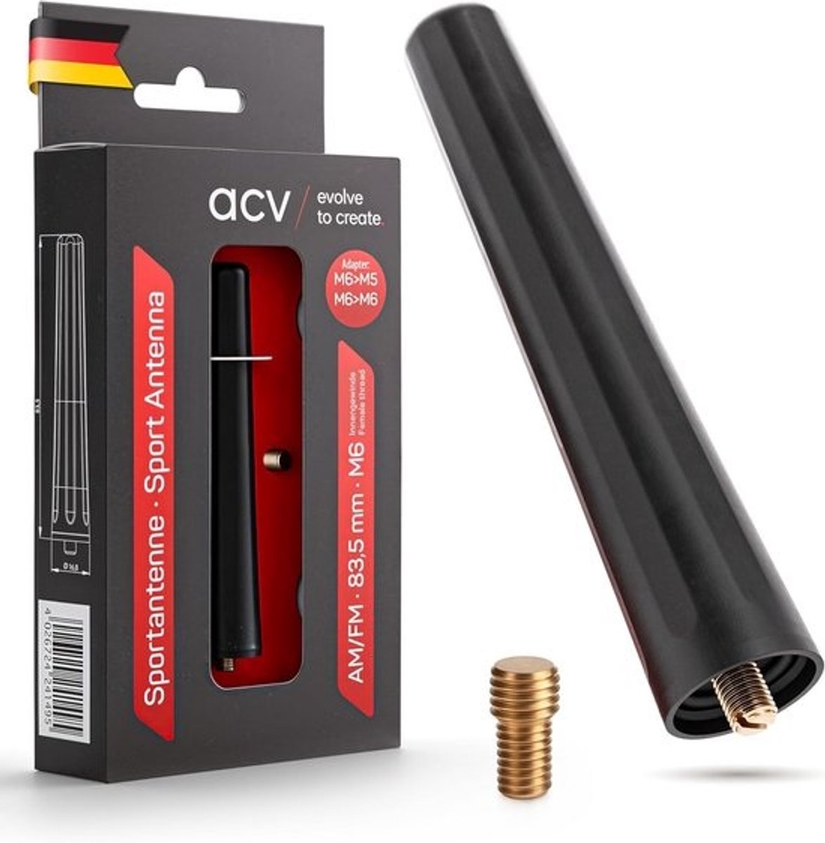 Korte Autoantenne 85mm Universeel met AM/FM Ontvangst en Marterbescherming