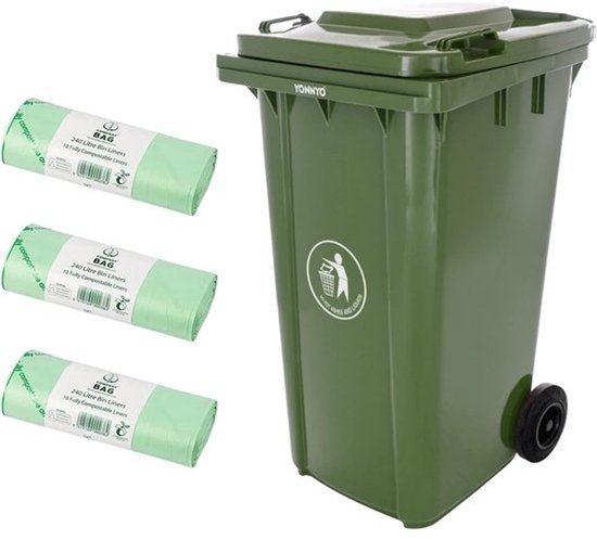 240 liter composteerbare vuilniszakken - Biologisch afbreekbare zakken voor tuin, keuken en kantoor — afbeelding 2