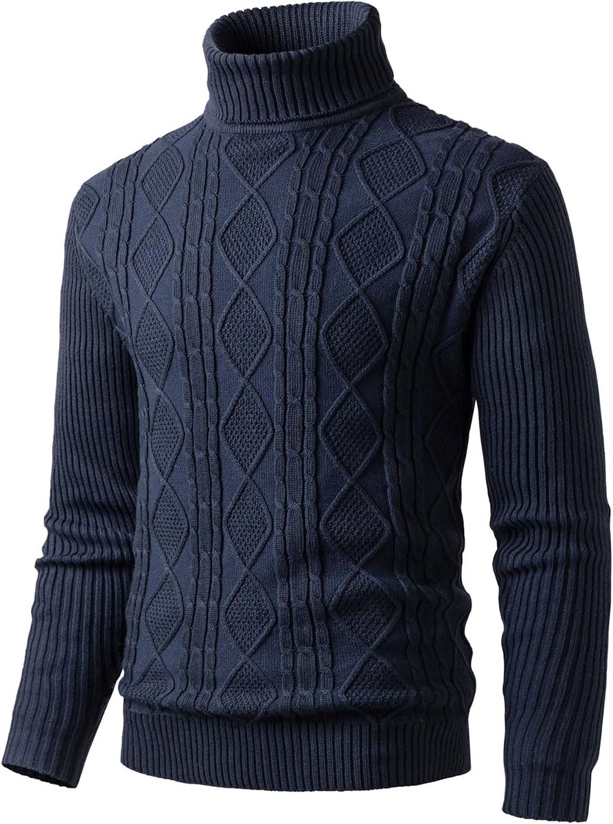 Roll Neck Kabel Gebreide Trui Coltrui Jumper Slim Fit Lange Mouw Fijne Knitwear Effen Kleur Trui Voor Herfst Winter