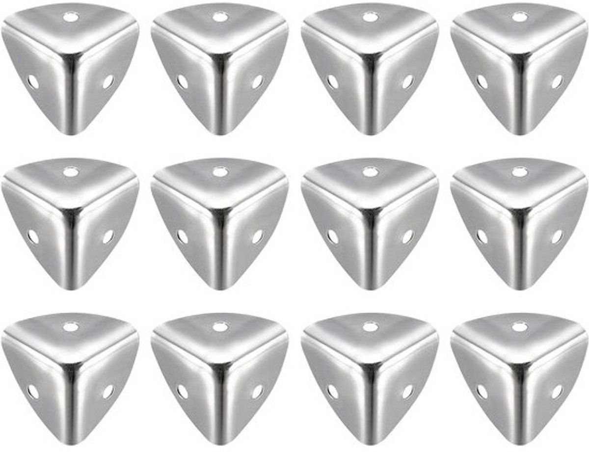 Metalen hoekbeschermers - Randbescherming Box hoekstukken - Meubels beschermen - Afgeronde randen - 25 mm - Zilverkleurig