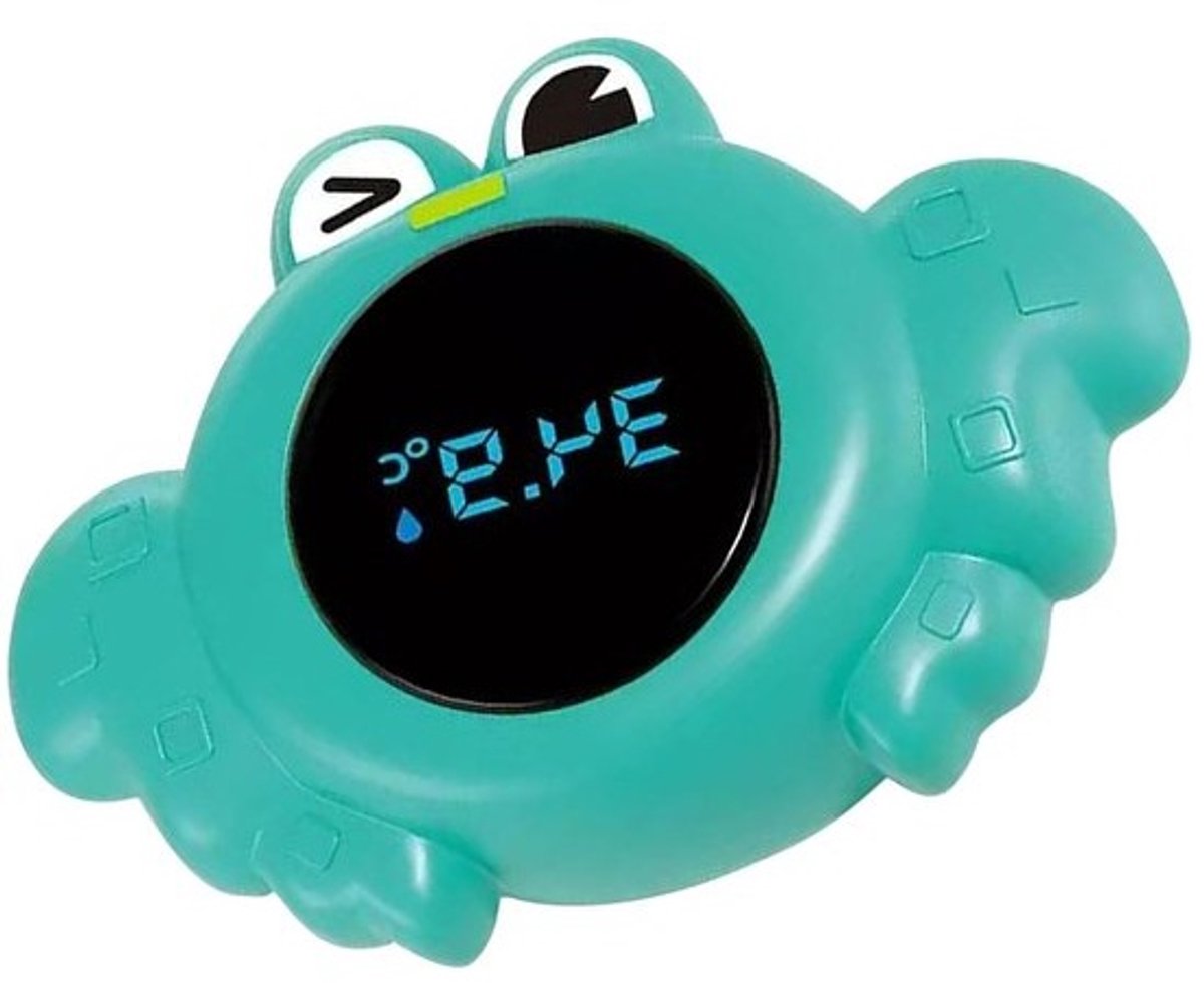Badthermometer Kinderen - Waterthermometer Baby - Veilig Baden - Automatische Uitschakeling - 12 cm - Krabgroen