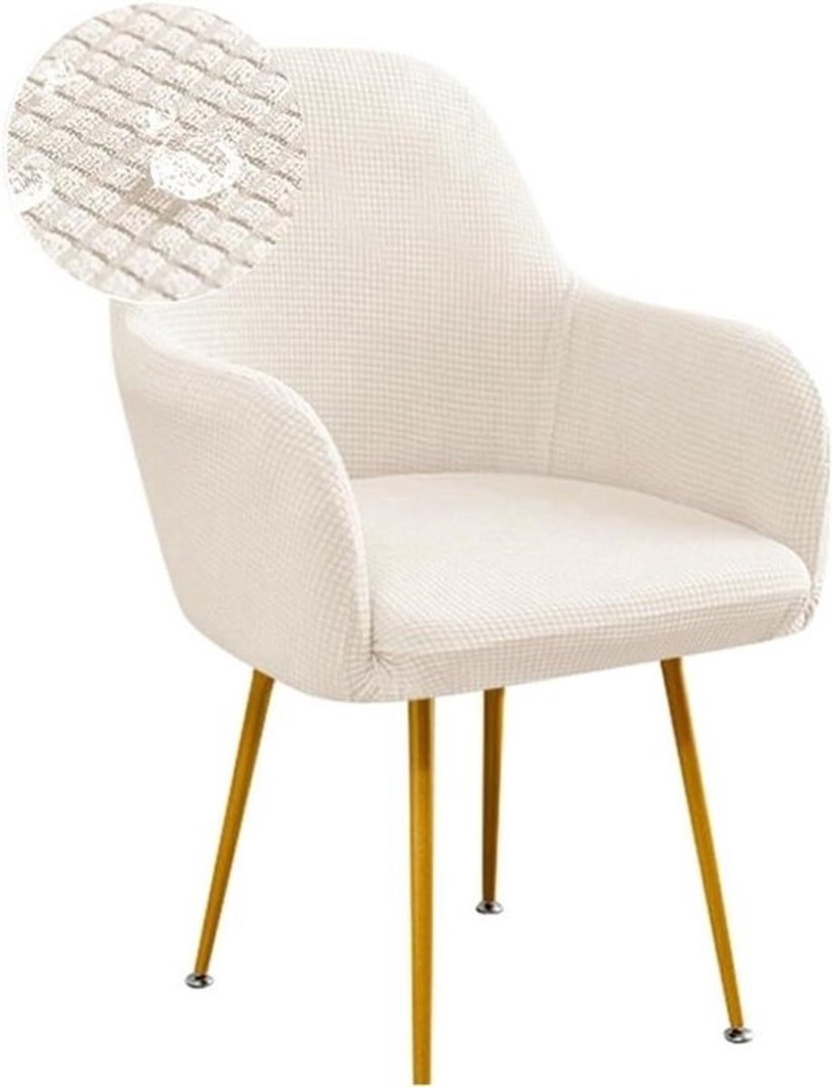 Stoelhoezen - Fauteuilhoezen - Stoelen Vernieuwen - Met Armleuningen - Set van 2 - Wit