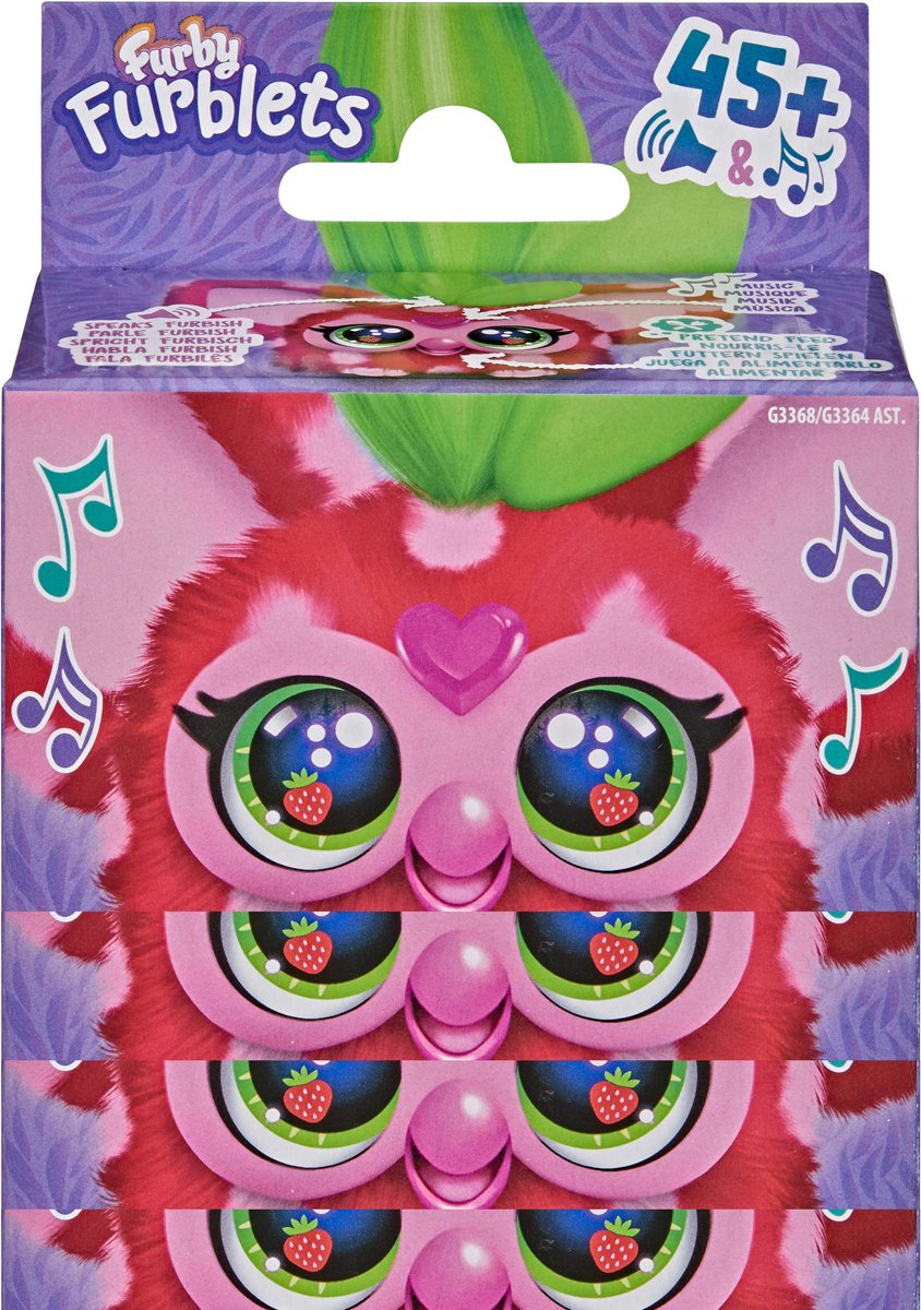 Hasbro Furby Furblets interactieve knuffel Ber-Ree met geluid en clip.