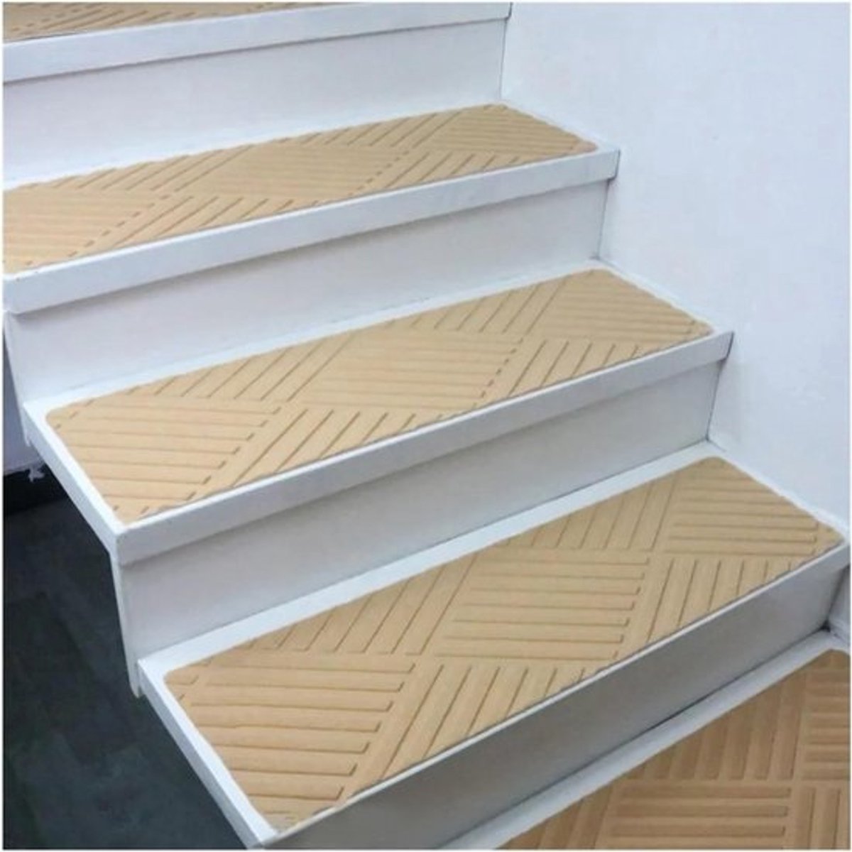 Trapbekleding - Trapmatten Set - Veiligheid Verhogend - Zelfklevend - 76 x 20 cm - Grijs