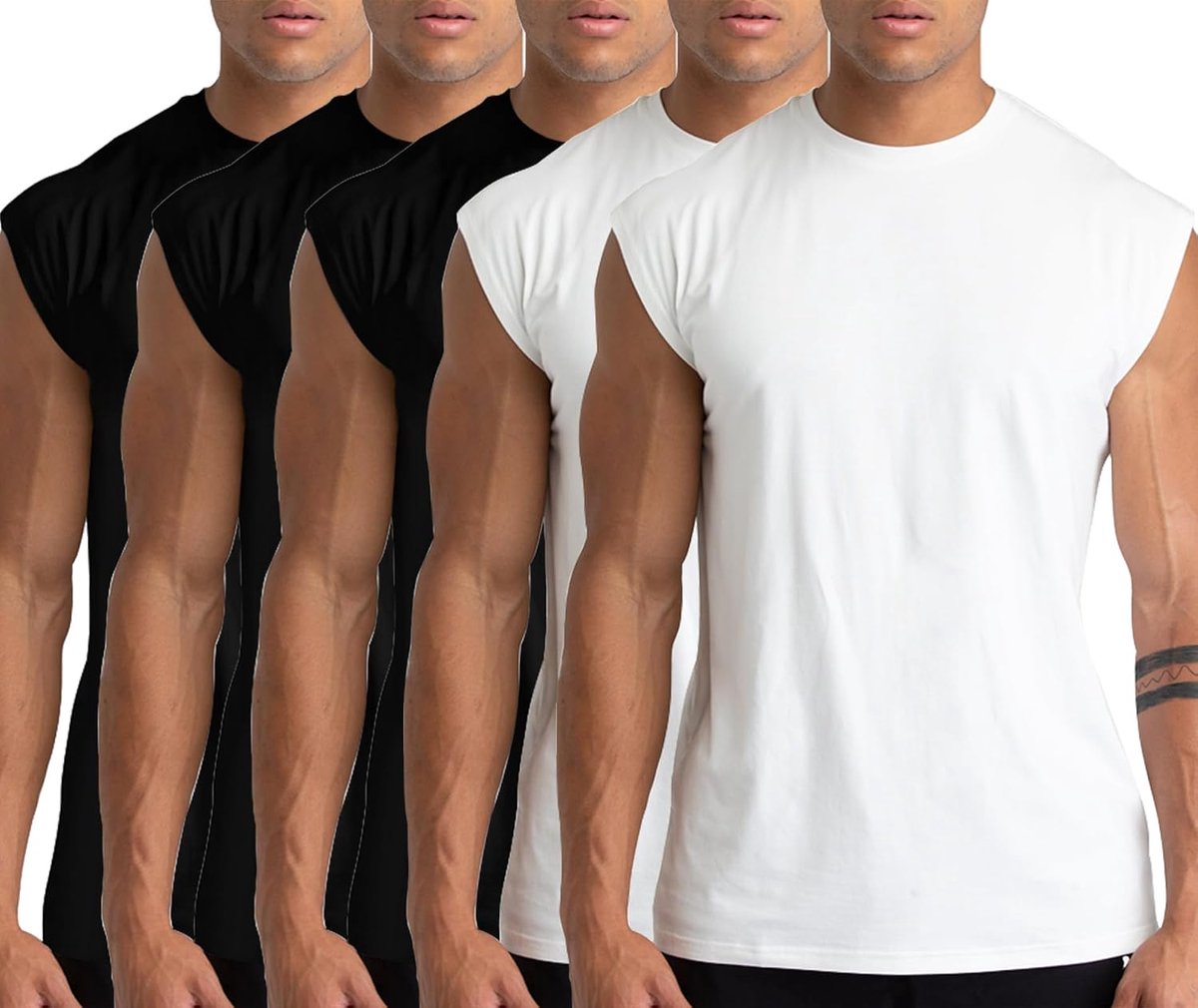 1, 3 of 5 stuks katoenen sportschooltanktops voor heren, mouwloze workoutshirts, atletische spiershirts, geschikt voor training en bodybuilding, sportieve stijl