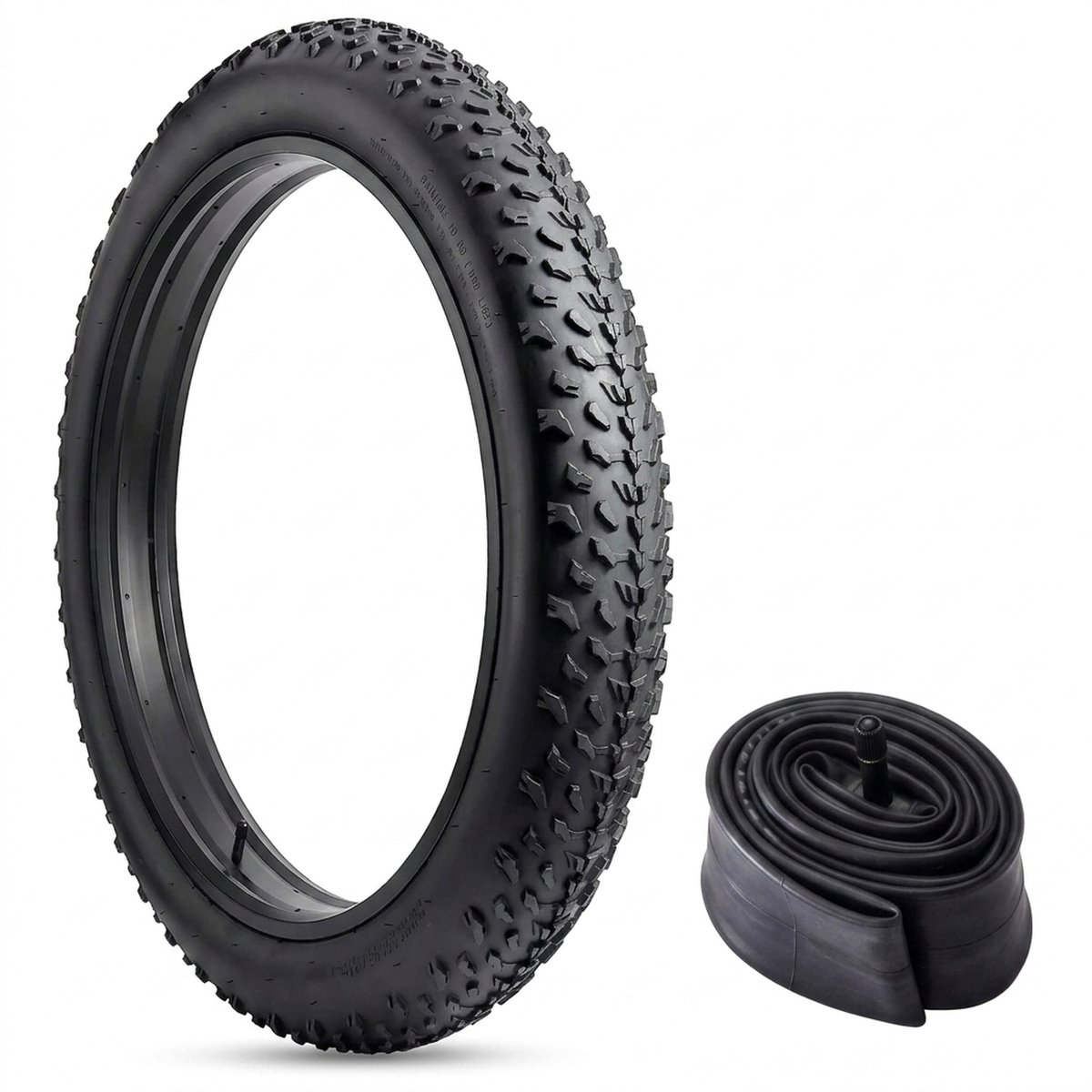ZenXstore Fatbike Buitenband en Binnenband Set 20 x 4.0 Inch – All-Terrain E-Bike Band met Schrader Autoventiel – Geschikt voor Ouxi V8/V20, Knaap, Engwe, Super73