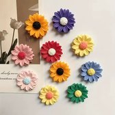 TLVX 10 stuks Leuke Bloem Magneten 3D / Vrolijke Koelkastmagneten / Foto Magneet / Whiteboard / Speel- en Leer Flower Magnets / School / Boodschappenlijst / Notitie / Memo bord / Kantoor / Schoolbord / Magnetisch / Gekleurde Bloemen Magneetjes