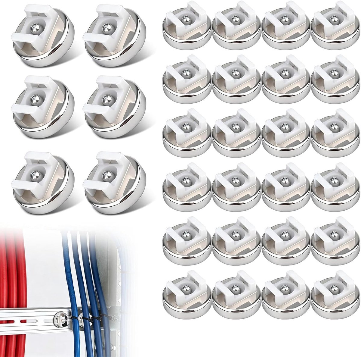 Kabelbinderhouder met magnetische functie, 30 stuks voor efficiënte kabelorganisatie en -beheer