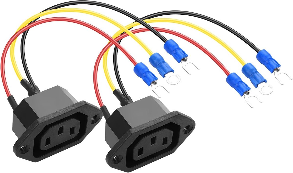C13 Paneelmontage Adapter, AC 250V 10A Ingangsmodule voor Elektrische Apparaten en DIY Projecten (2-Pack)