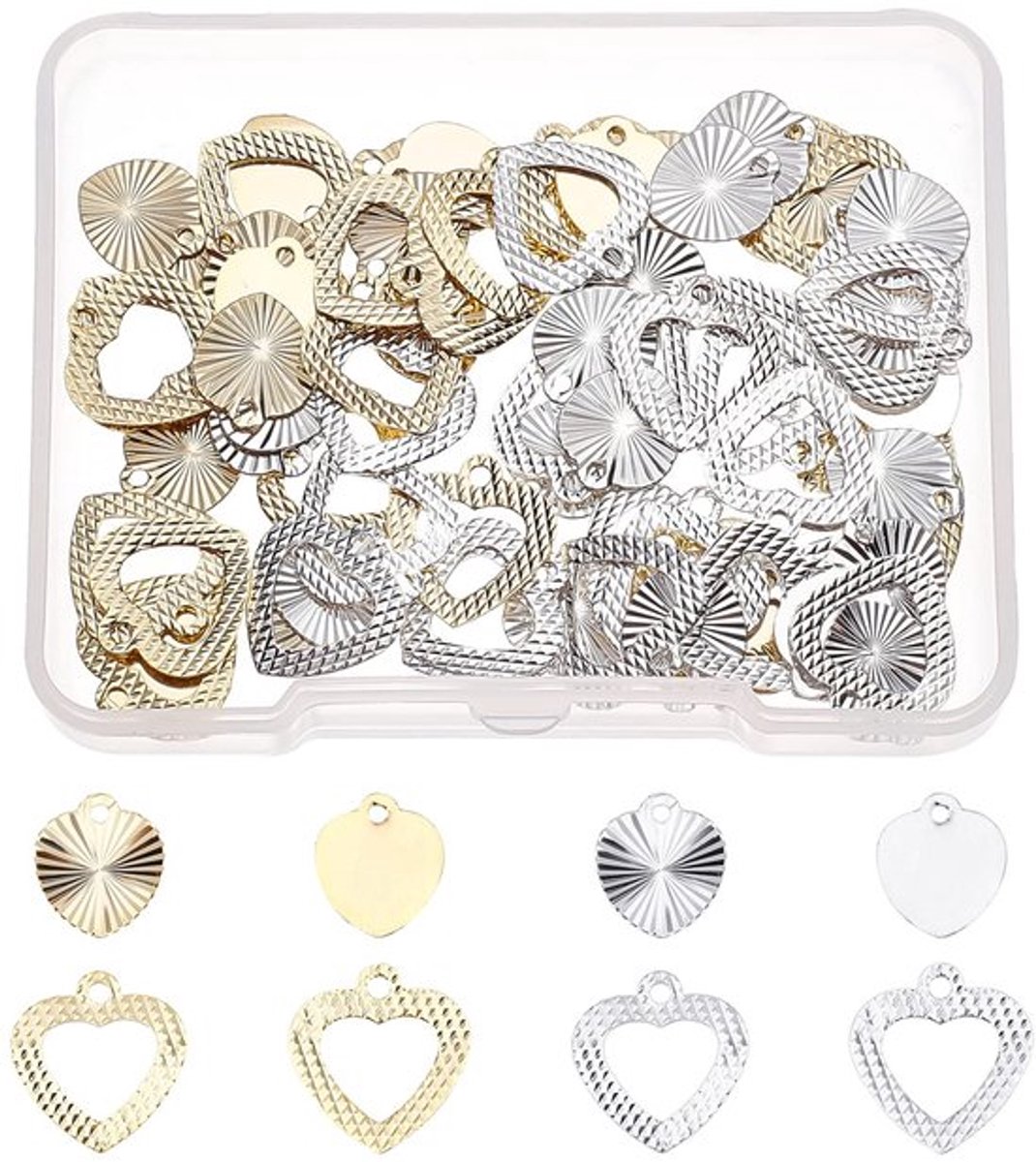 Onf3 - Messing Hart Charms - DIY Sieraden Maken - 80 Stuks - Koper Hangers