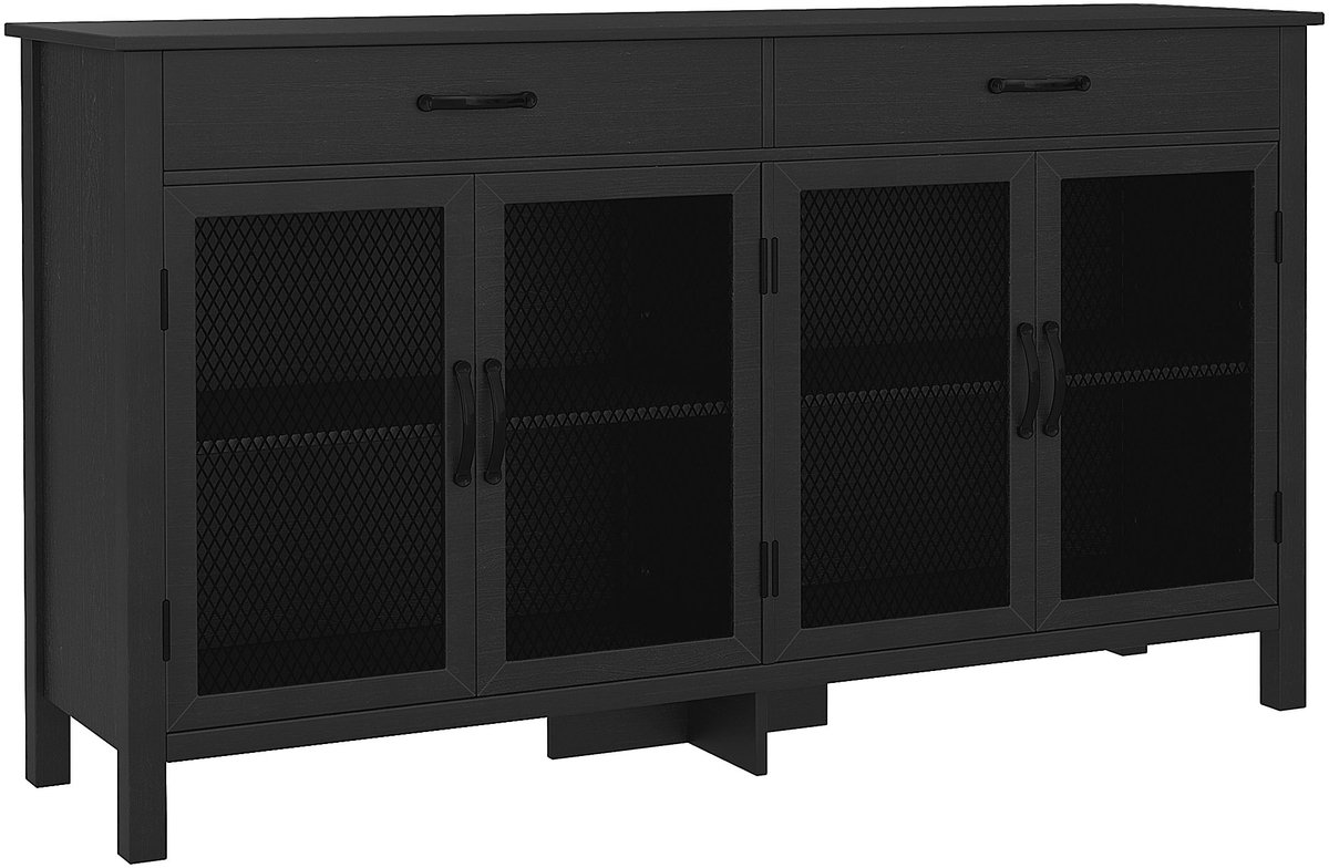 Homcom Buffetkast - Spaanplaat - 150x40x85cm - Zwart