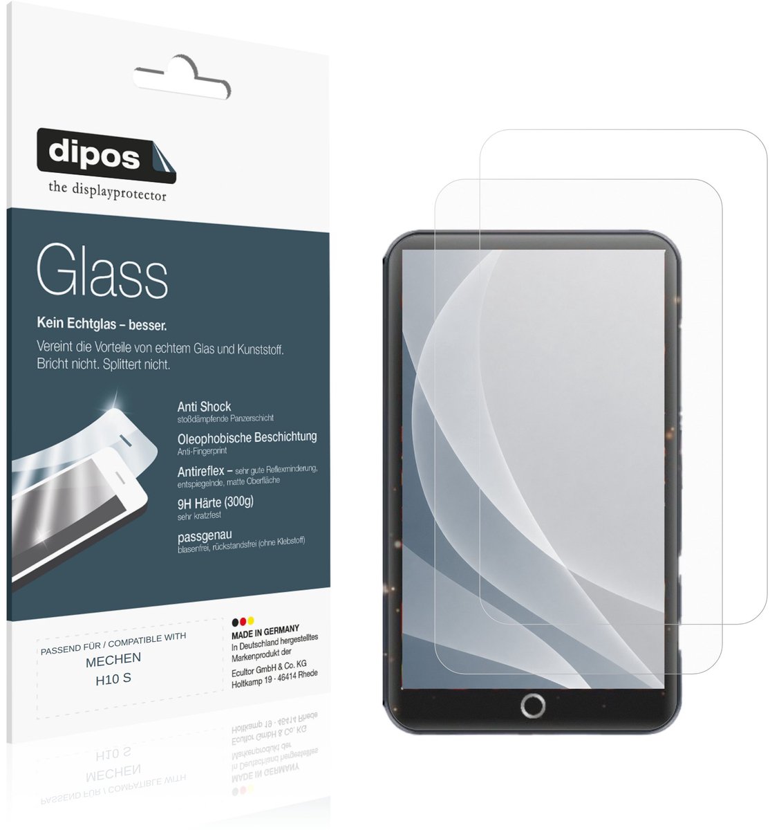 dipos – 2x Matte Pantserfolie geschikt voor MECHEN H10 S | 9H Screenprotector