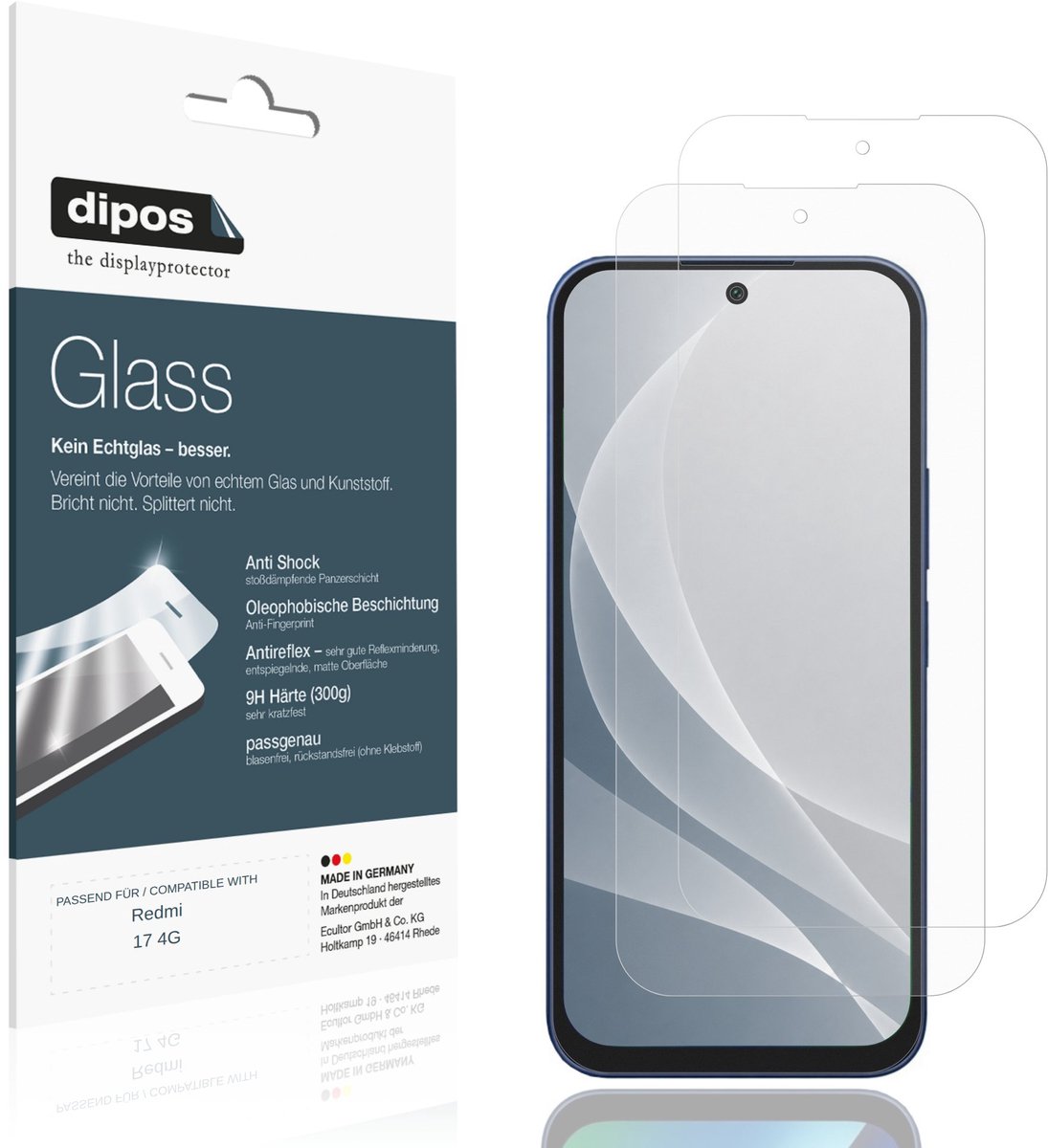 dipos – 2x Matte Pantserfolie geschikt voor Redmi 17 4G | 9H Screenprotector