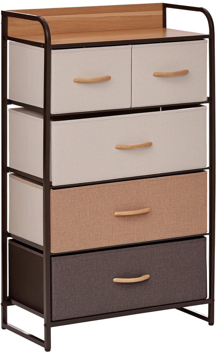 HOMCOM-stoffen commode-polyester-58x29x99cm-multicolor