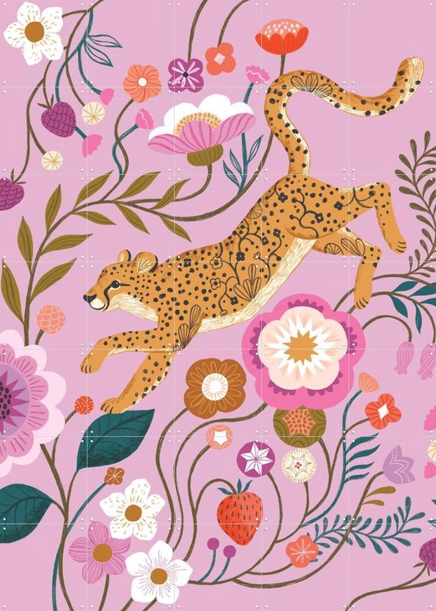 IXXI Cheetah, Bethan Janine - 100 x 140 cm - Gratis ophangtool - Grote wanddecoratie en posters - Fantasierijk, Illustraties, Speels, Grafisch