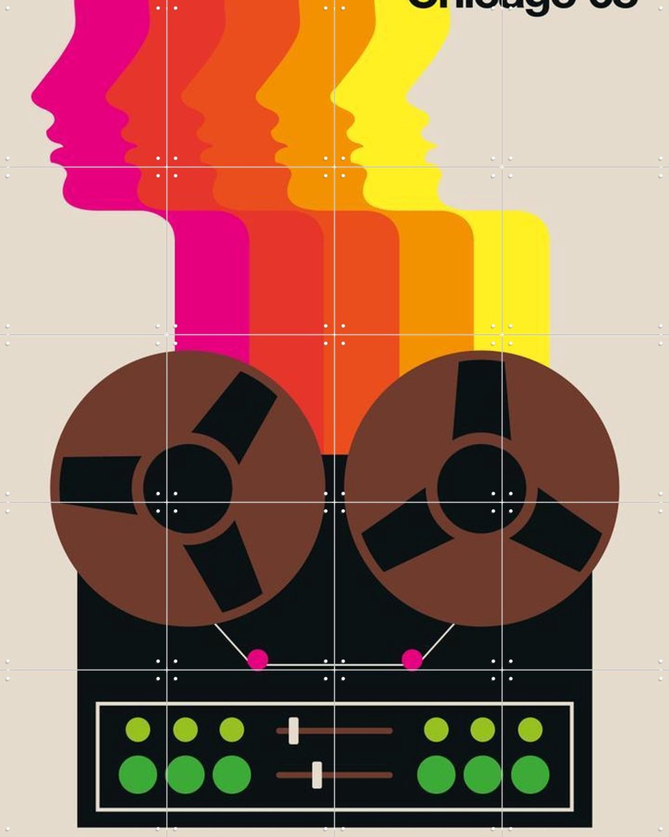 IXXI Chicago 68, Bo Lundberg - 80 x 100 cm - Gratis ophangtool - Grote wanddecoratie en posters - Illustraties, Grafisch Ontwerp, Geometrische Kunst