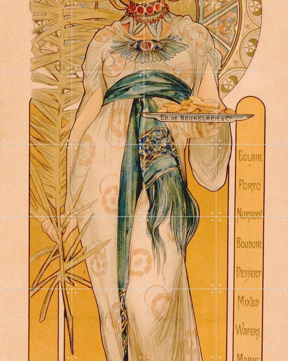 IXXI Biscuits Anvers, Bridgeman Images - 80 x 100 cm - Gratis ophangtool - Grote wanddecoratie en posters - Art Nouveau, Illustraties, Vintage