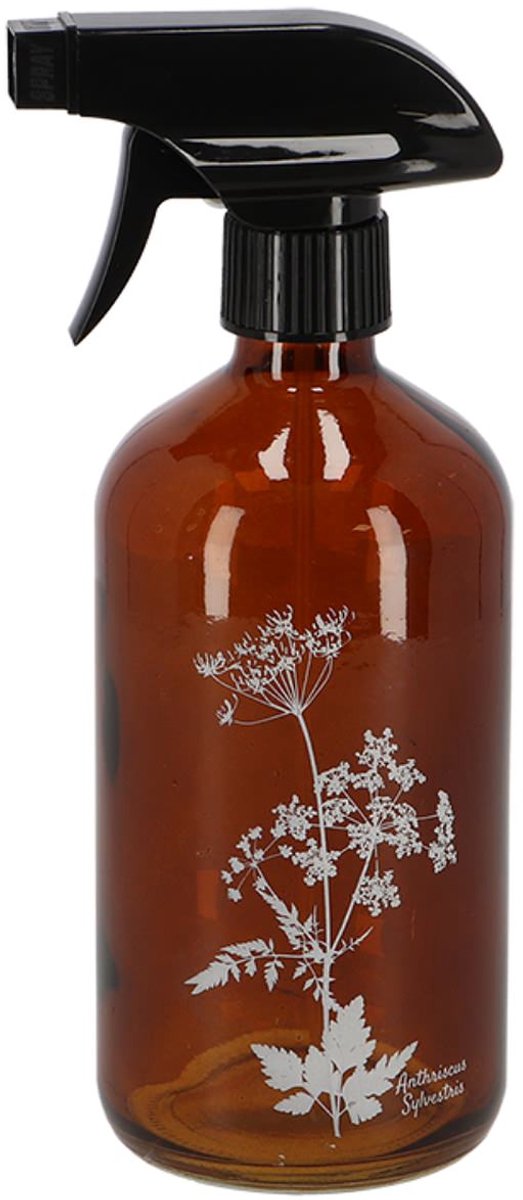 Esschert Design Sprayflacon S bruin met bloemmotief 0,5 liter