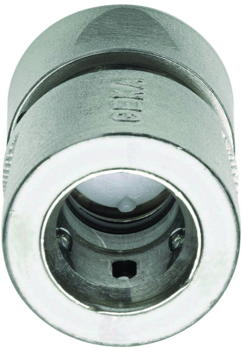 GEKA plus slangstuk met waterstop 1/2 inch vernikkeld messing
