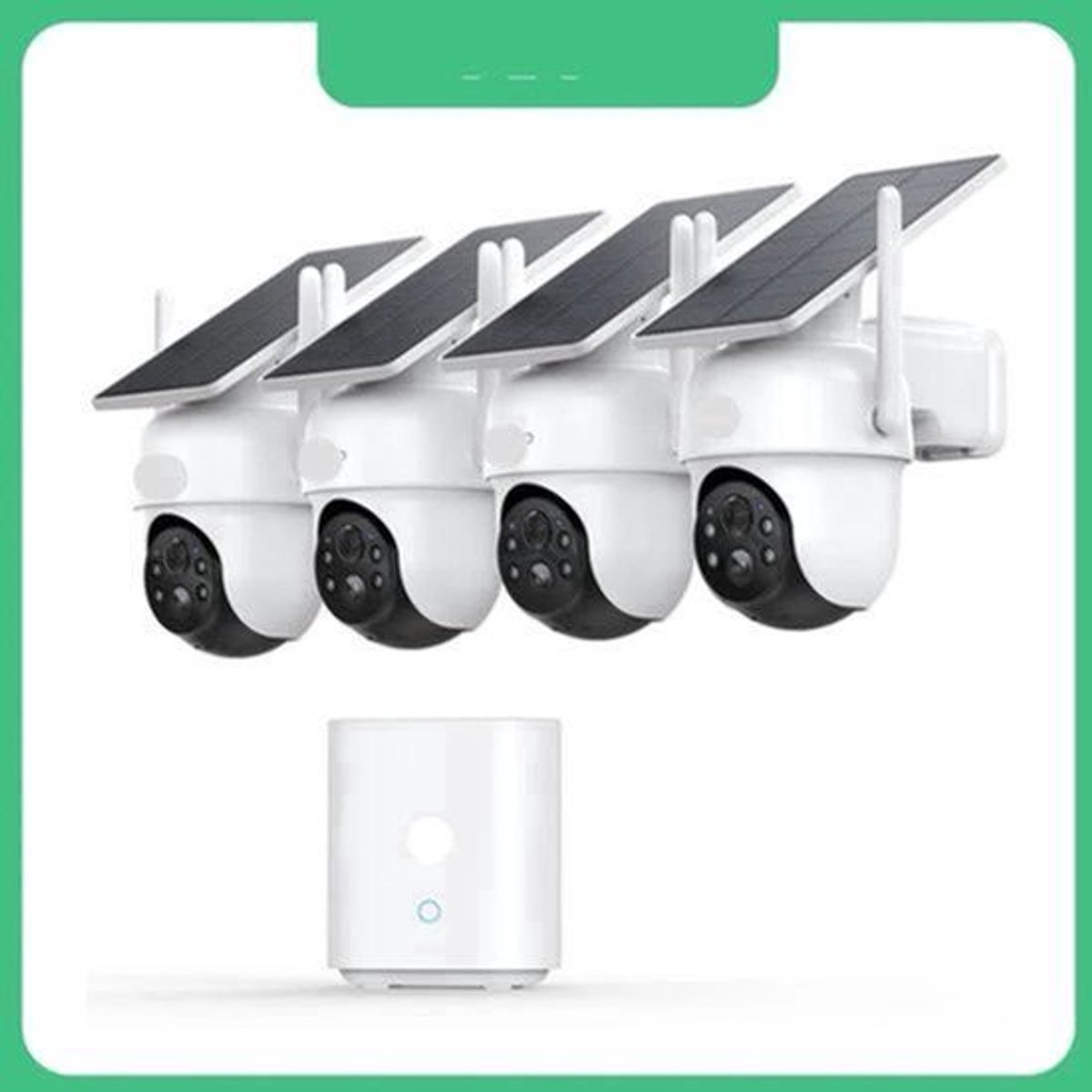 Beveiligingscamerasysteem - Zonne-Accu - Draadloze Camera - Camerabewaking - 3MP - 4 Camera Kit - 360° PTZ-camera - Nachtzicht - Buiten Gebruik