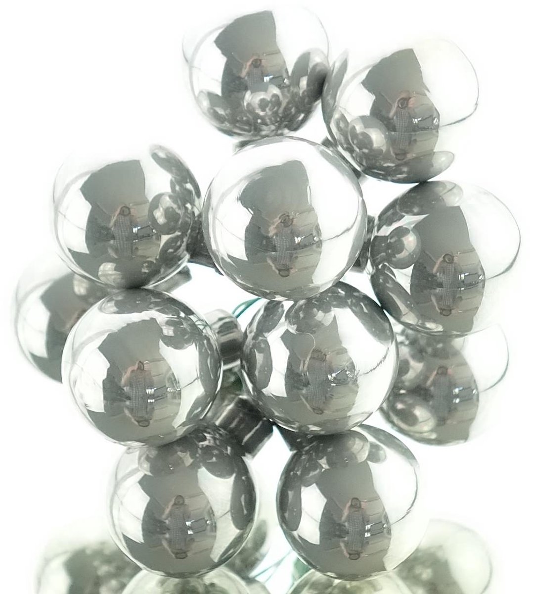 Kaemingk Mini-kerstballen Staalblauw aan draad Ø 2,5 cm - glas