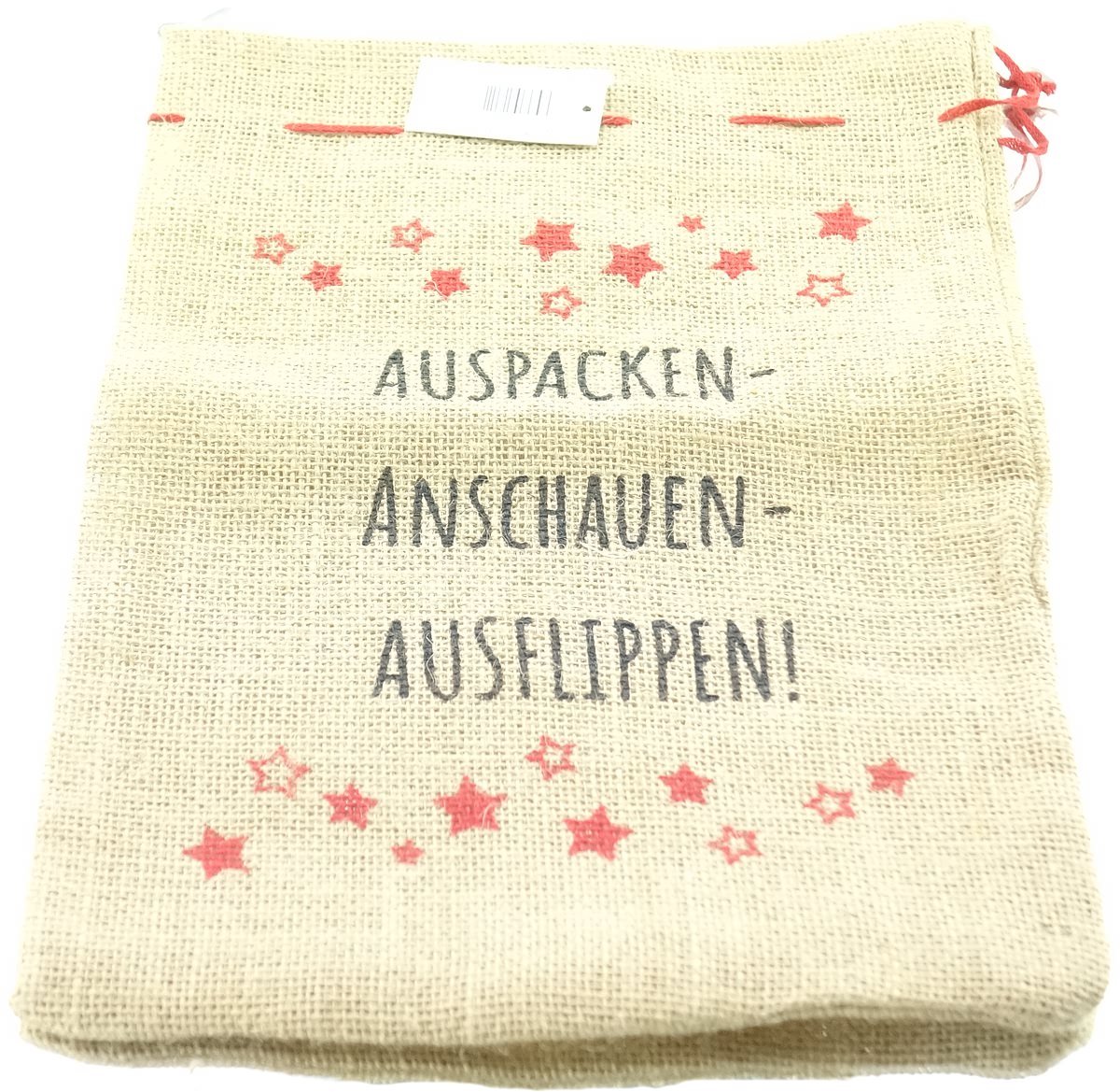 Riffelmacher Jutezak Naturel opdruk Uitpakken Bekijken 25x35cm