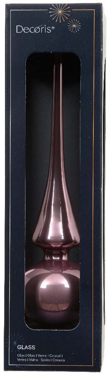 Piek glas d6h26 cm vintage roze I