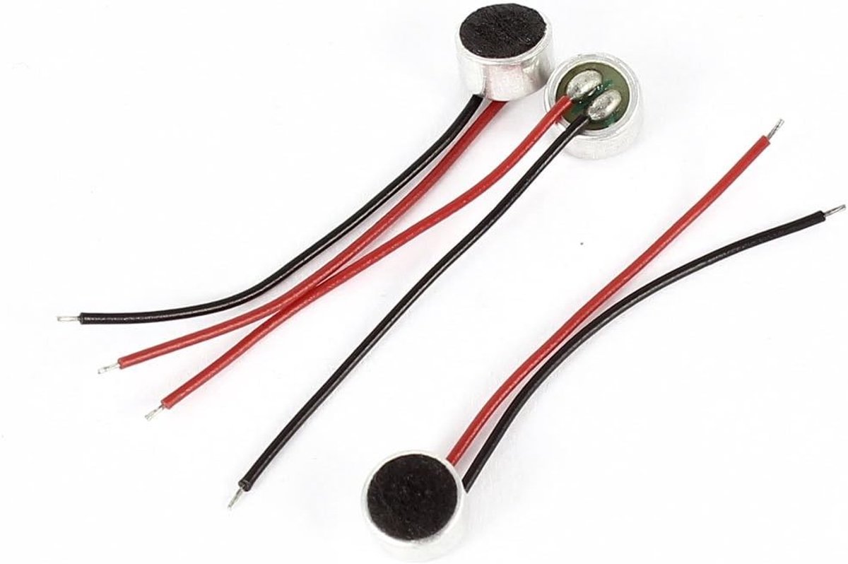 Set van 3 Electret Condensatormicrofoons met Lange Draad, 6mm x 0.3cm, Ideaal voor Opnames en Projecten
