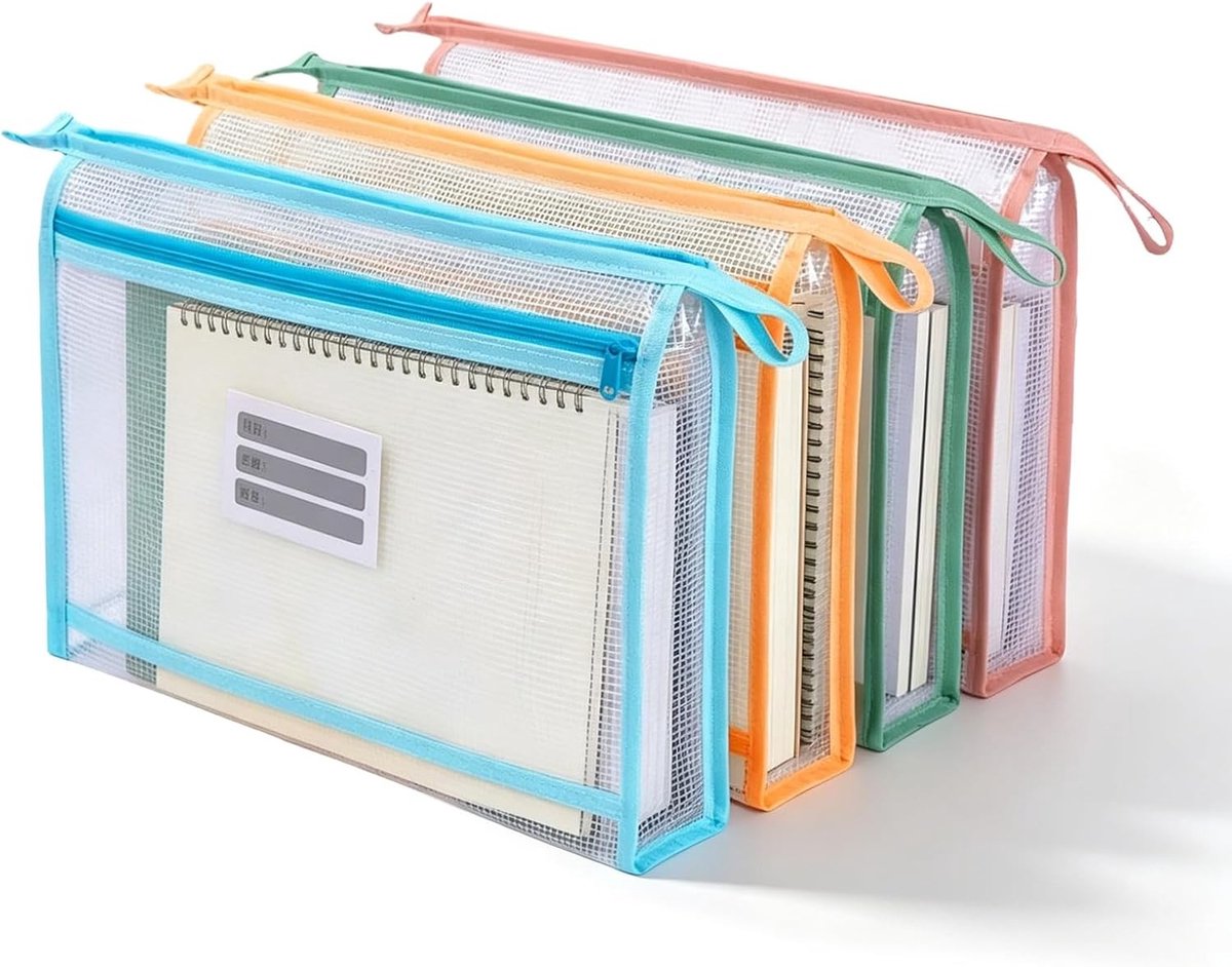 Handige tas met 4 ritszakken, dubbele laag en stevige plastic constructie voor veelzijdig gebruik