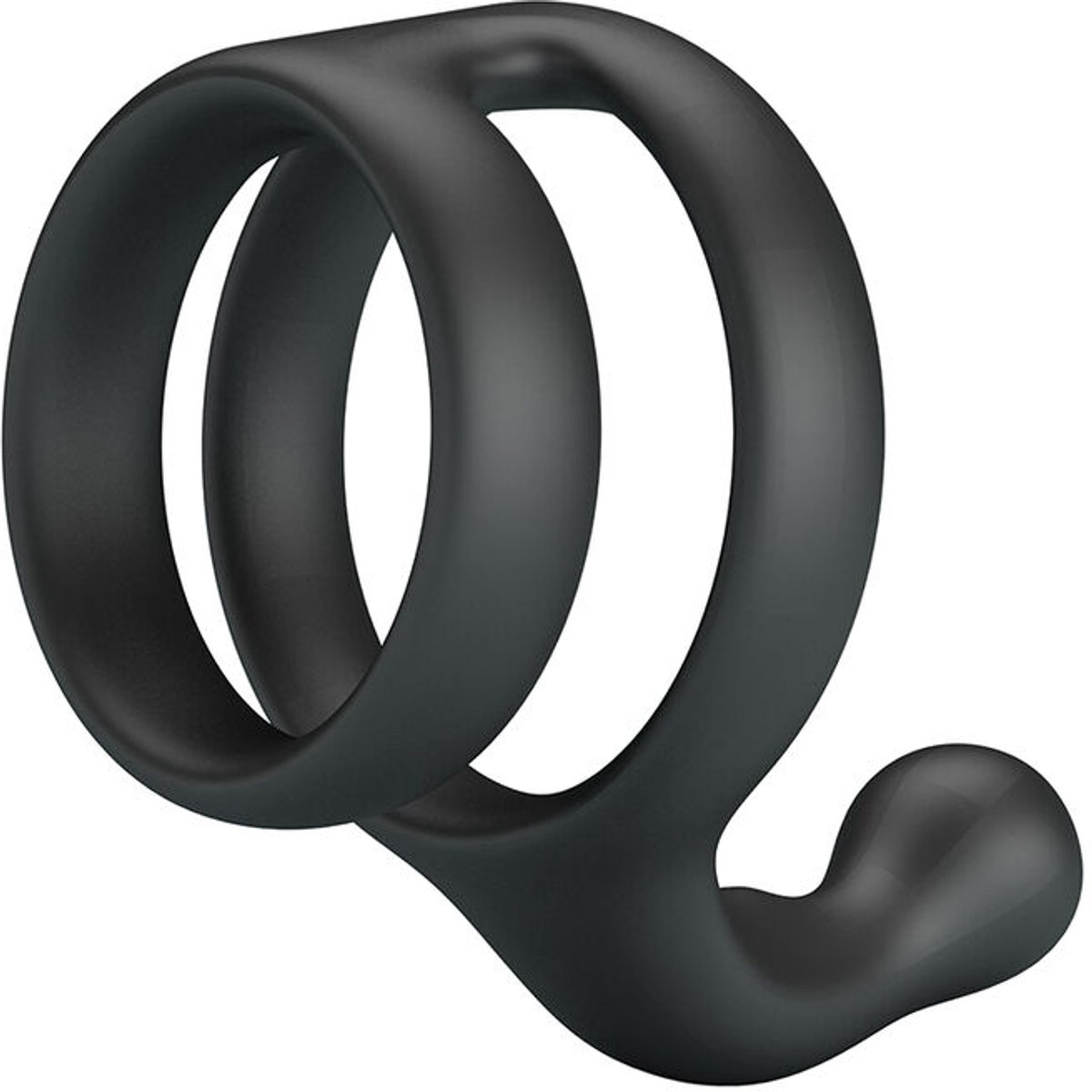 CRAZY BULL - YANCY DOUBLE COCK AND BALL RING BLACK