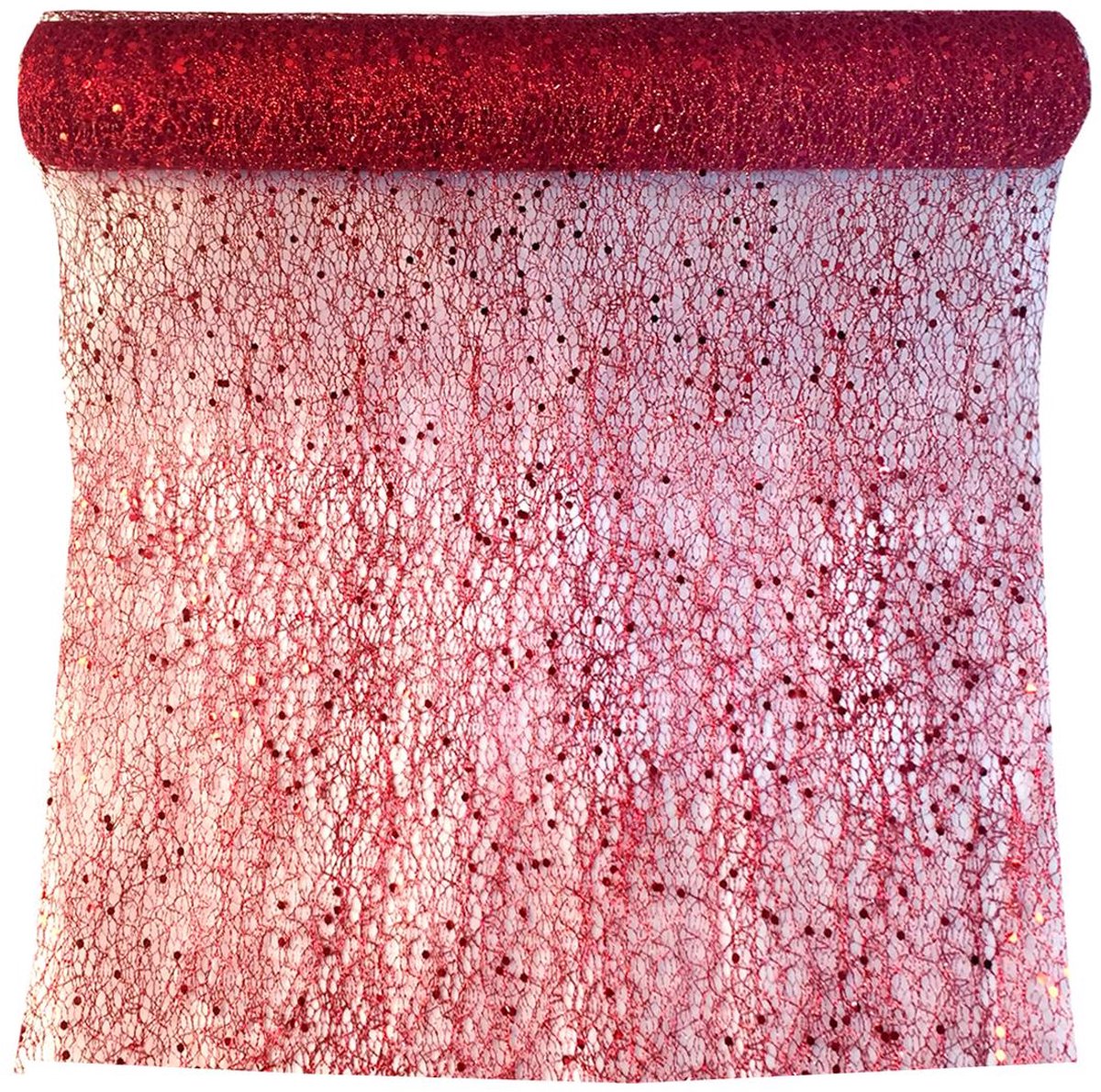 Gasper Kerststof Glamour World Rood 35 x 300 cm op rol - Polyester