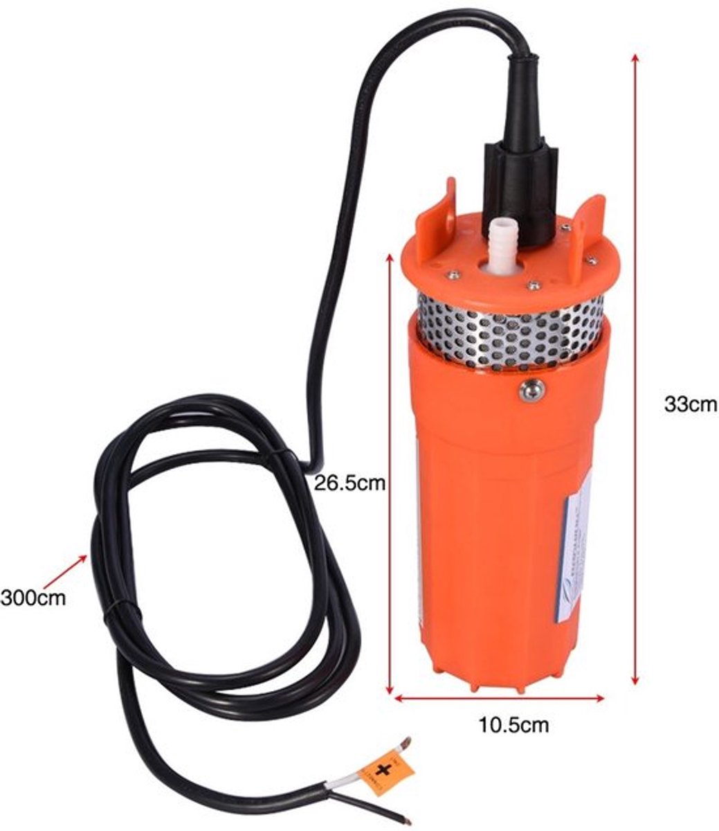 Allecto - Waterpomp - Zonne-energie - Duurzaam ontwerp - Oranje - Onderwaterpomp