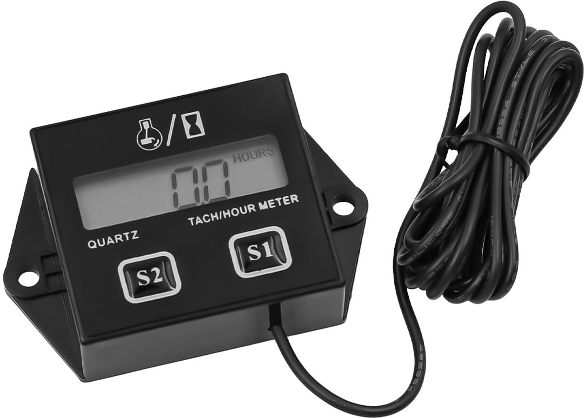 POFET Digitale lcd-toerenteller Bedrijfsurenteller Onderhoudsherinnering Batterij vervangbaar voor benzine-aangedreven - ShopVlot